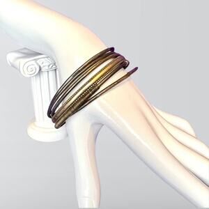 Vintage Metal Bangle Bracelets Set of 6